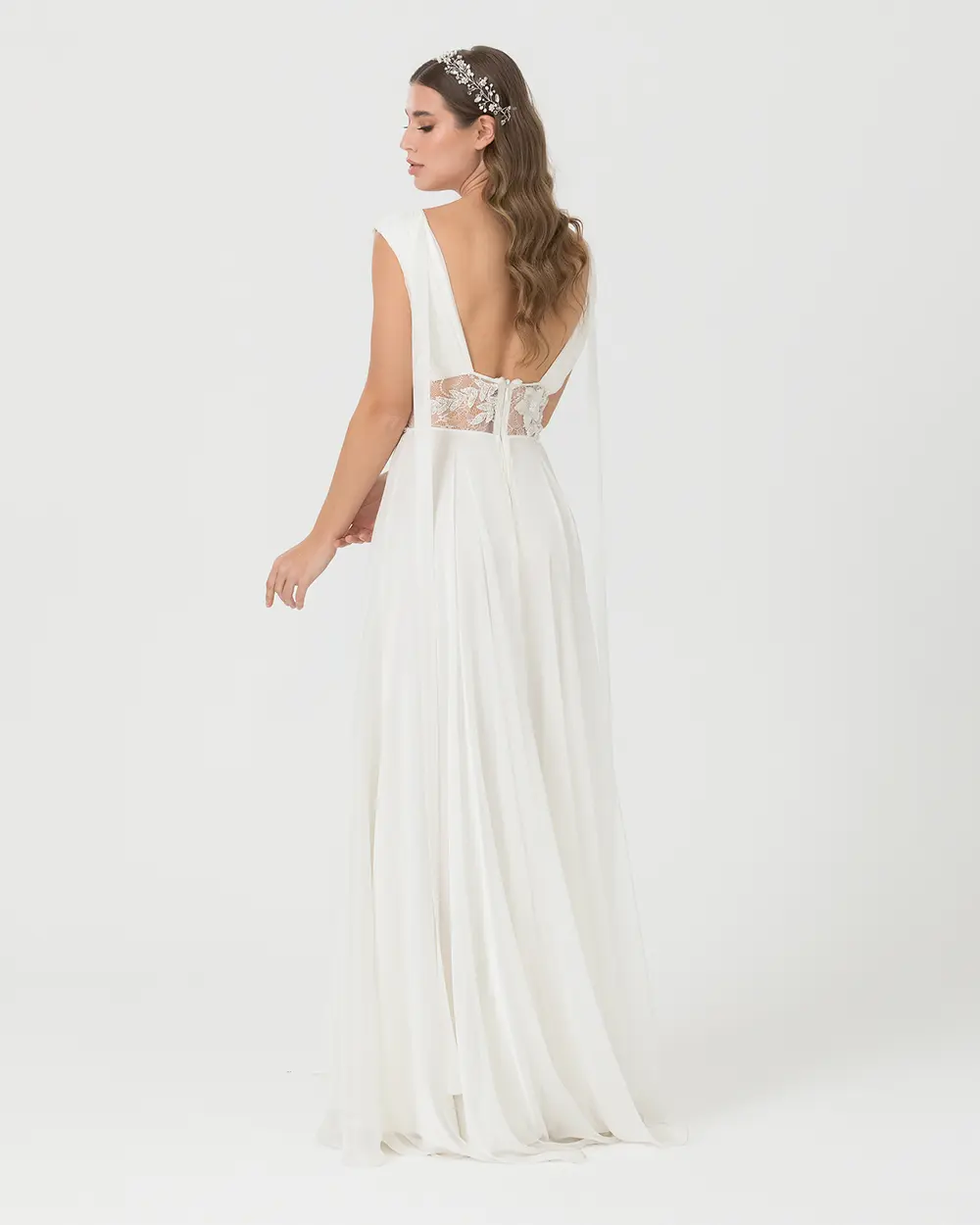 A Kesim V Yaka Şifon Abiye