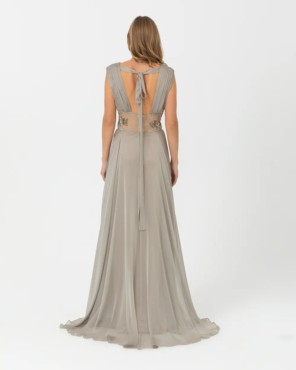 A Kesim V Yaka Şifon Abiye