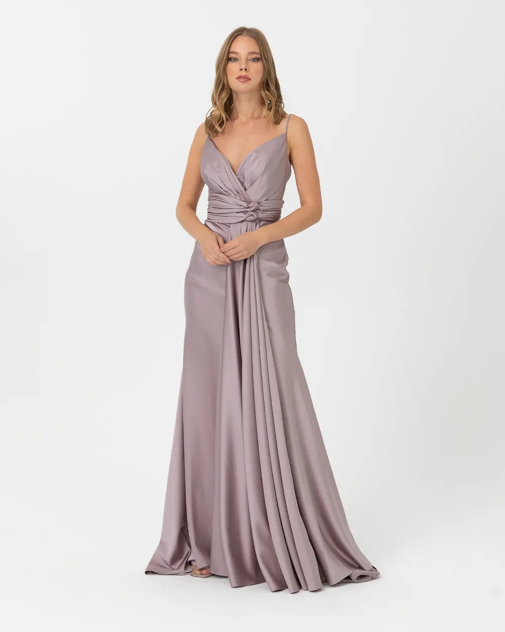 V Neck Fish Form Evening Dress