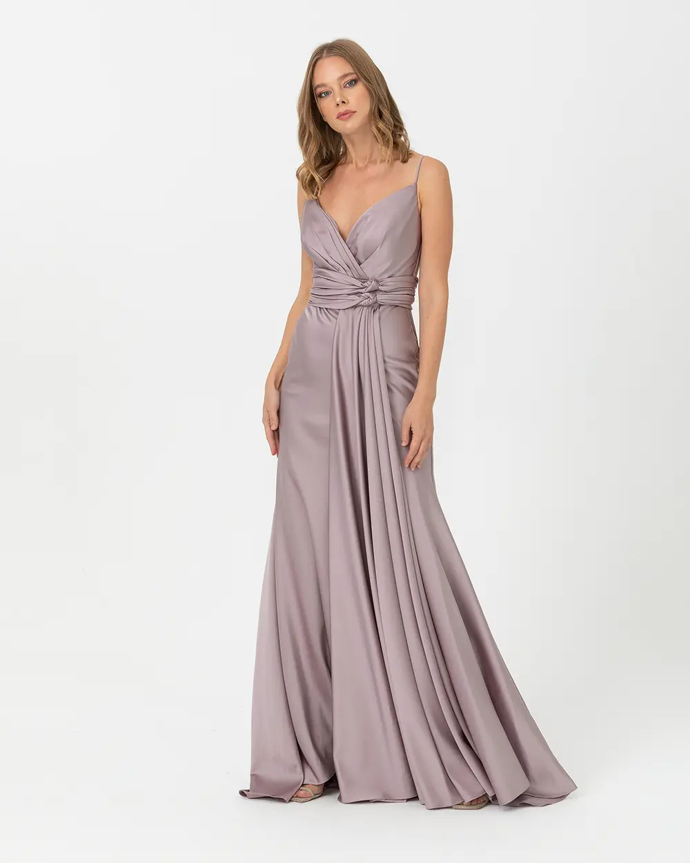 V Neck Fish Form Evening Dress