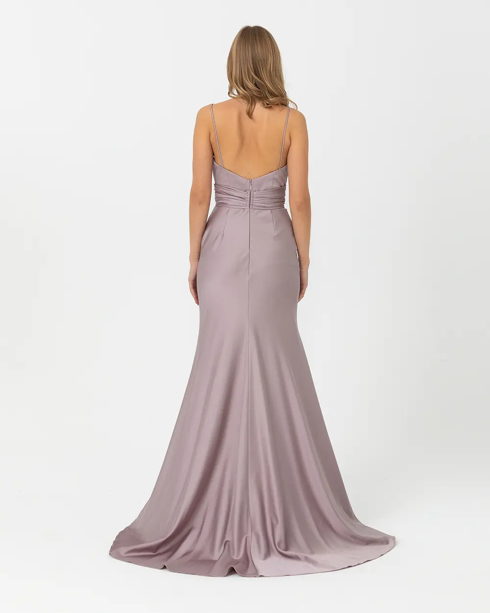 V Neck Fish Form Evening Dress