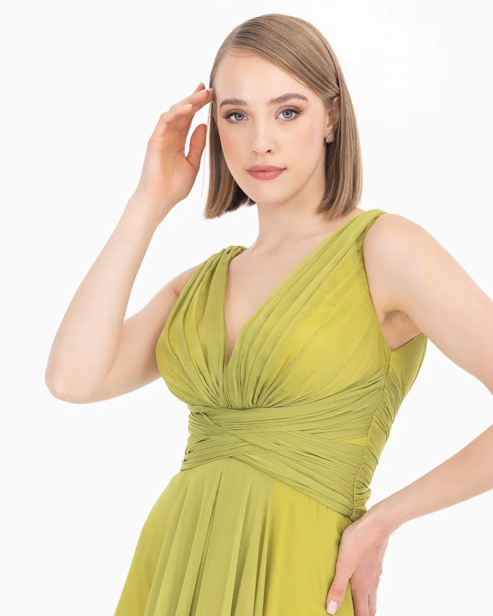 Yırtmaçlı Maxi Boy V Yaka Abiye