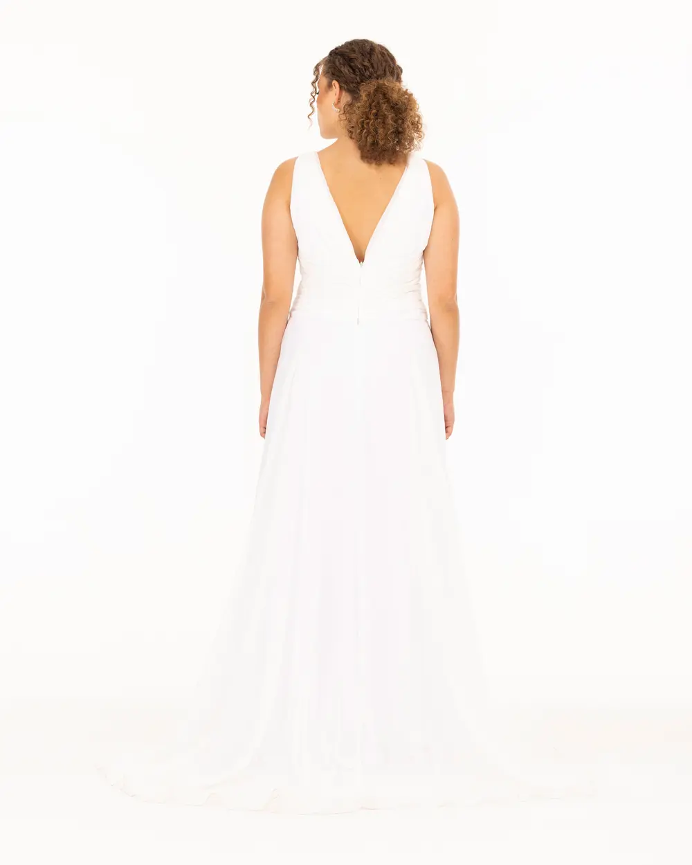 Slit Maxi Length V-Neck Evening Dress