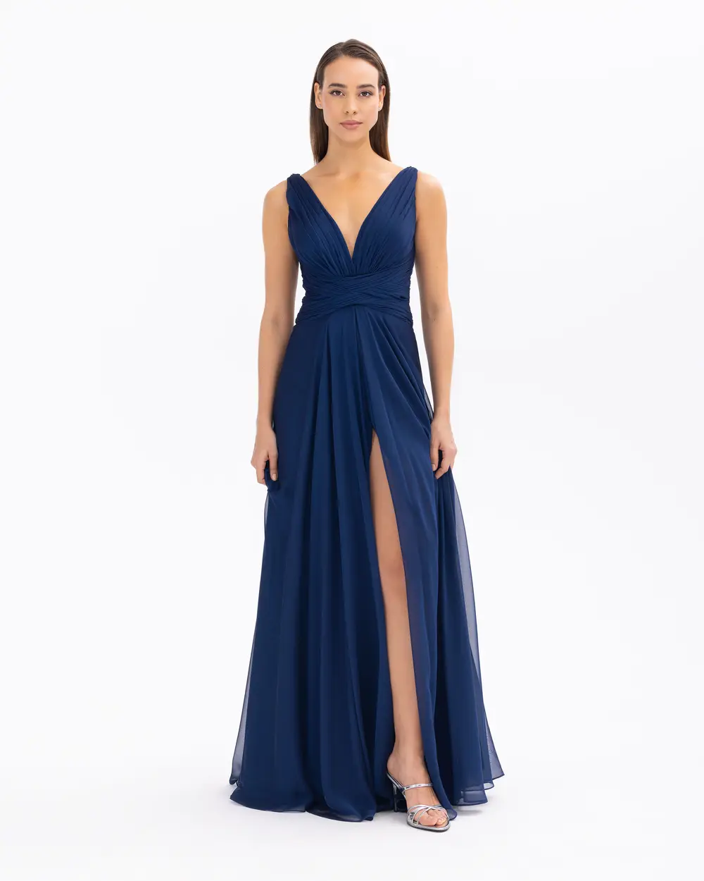 Yırtmaçlı Maxi Boy V Yaka Abiye