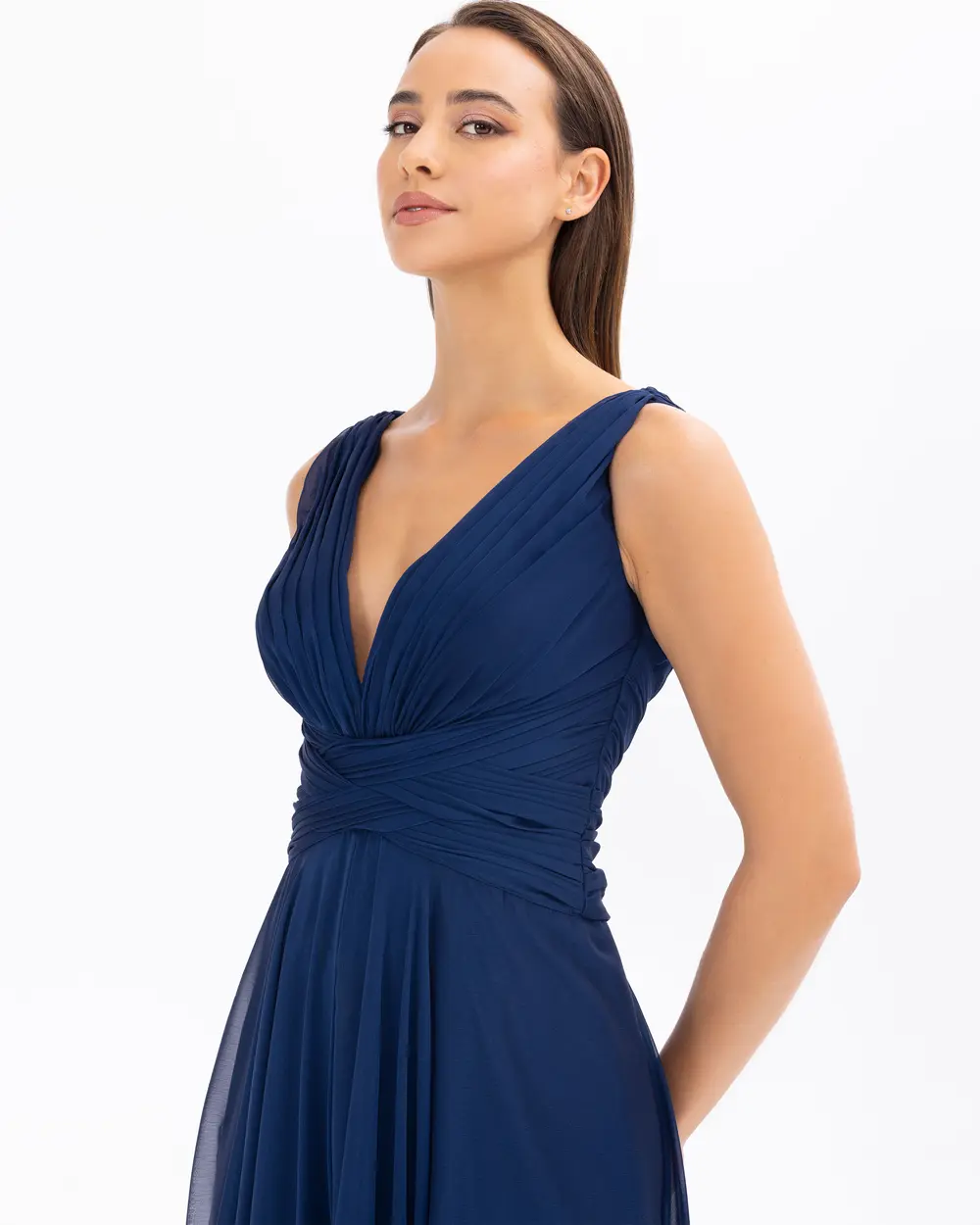 Yırtmaçlı Maxi Boy V Yaka Abiye