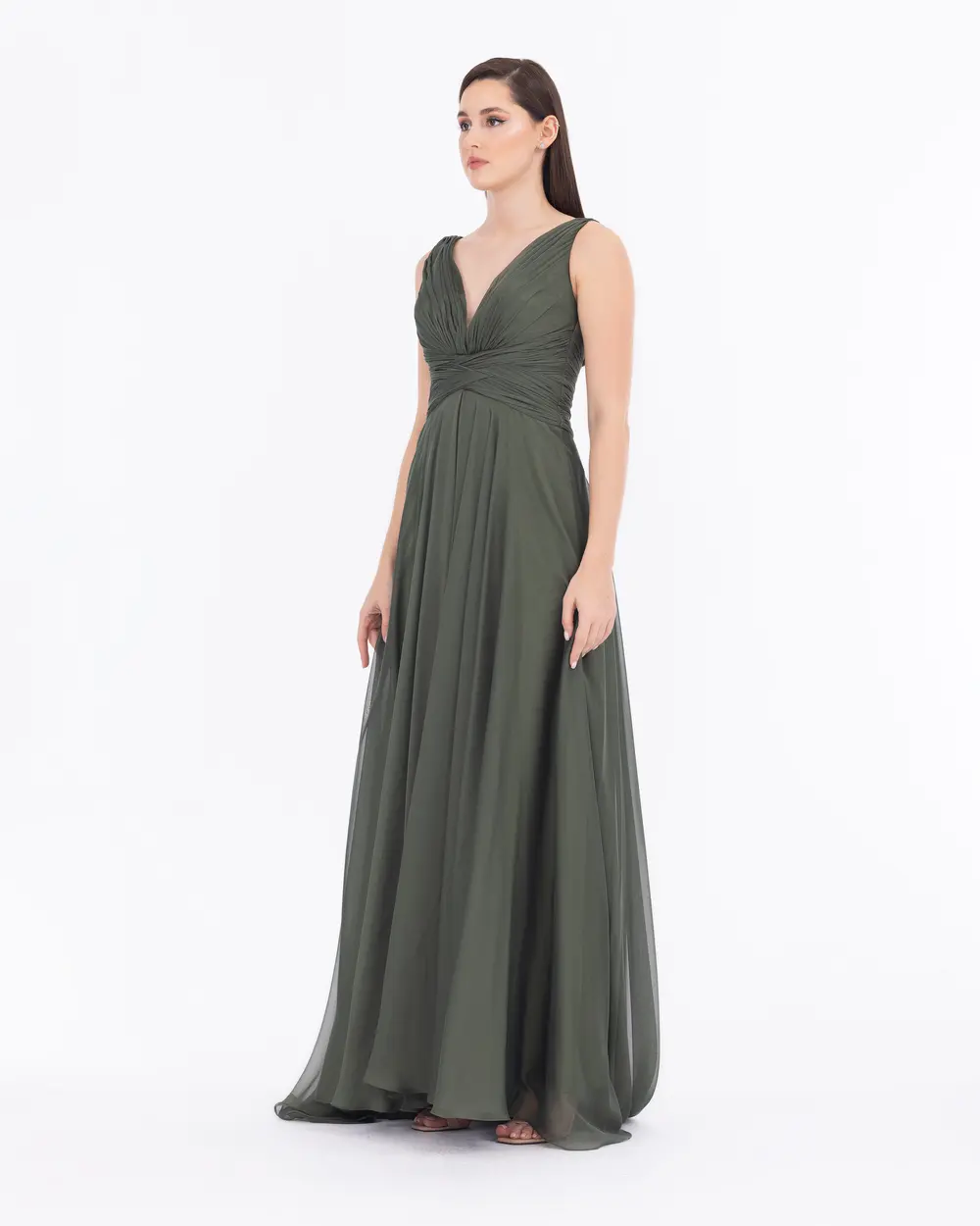 Yırtmaçlı Maxi Boy V Yaka Abiye