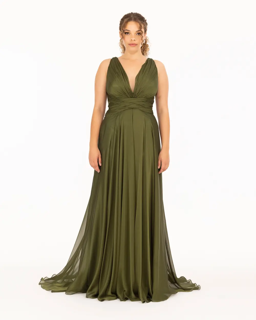 Yırtmaçlı Maxi Boy V Yaka Abiye