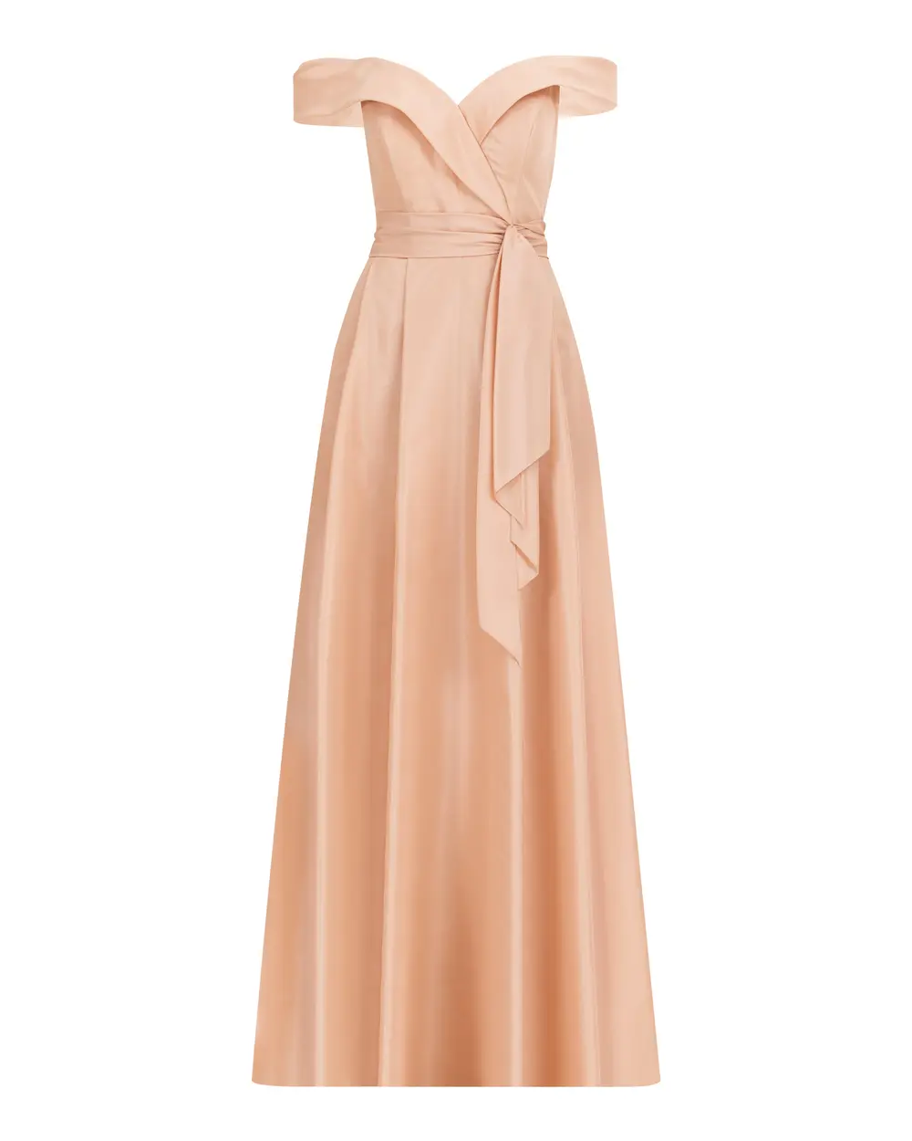 Straplez Yaka Açık Omuz Maxi Boy Abiye