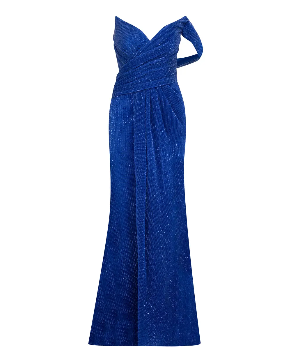 Büzgülü Kırlangıç Yakalı Pul Detaylı  Abiye