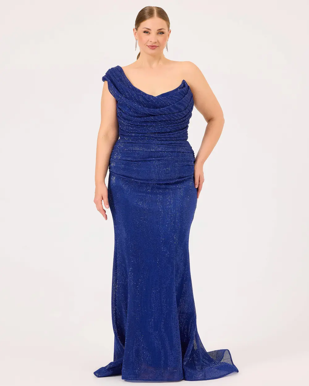 Swallow Neck Sequined Fish Form Evening Dress