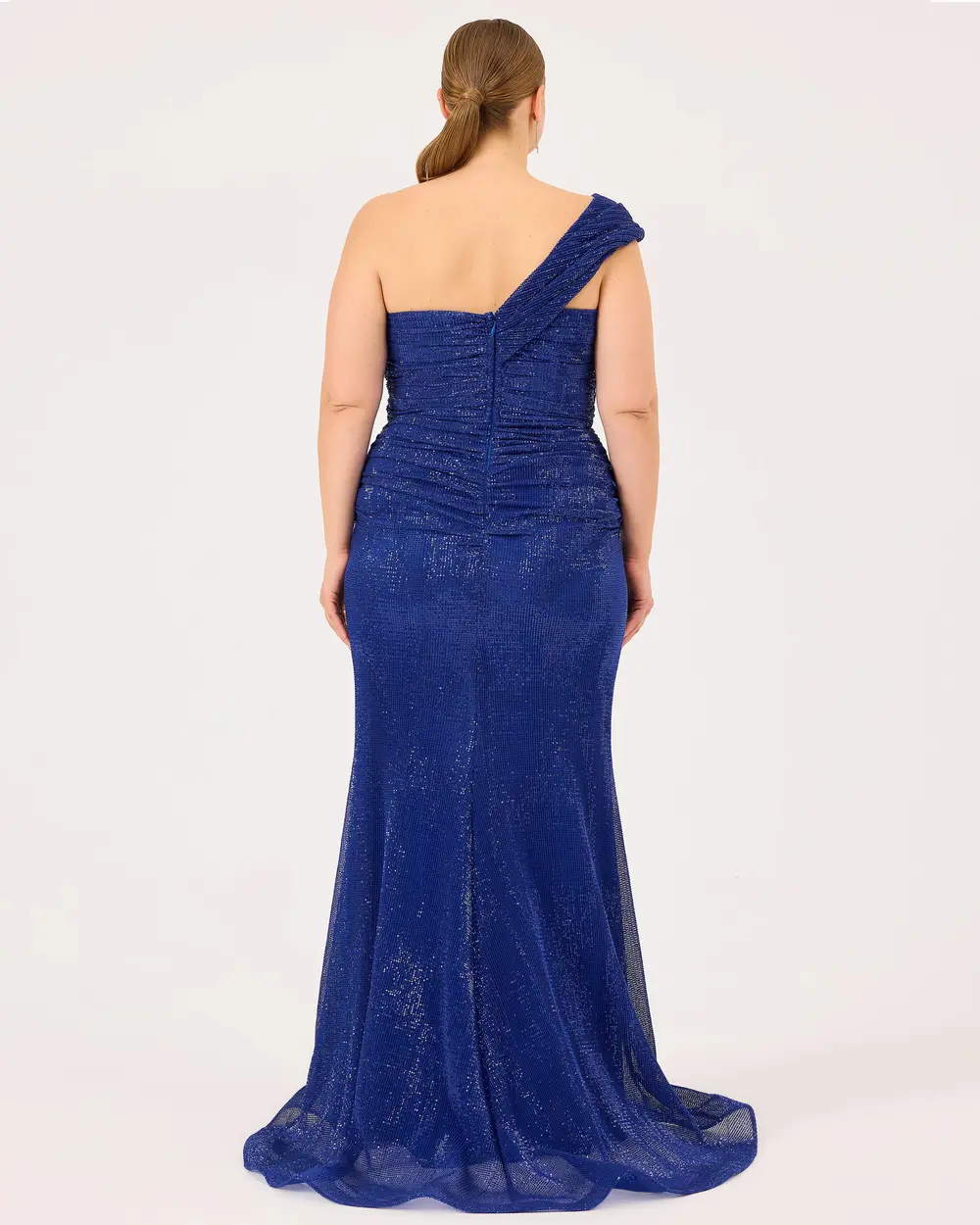 Swallow Neck Sequined Fish Form Evening Dress