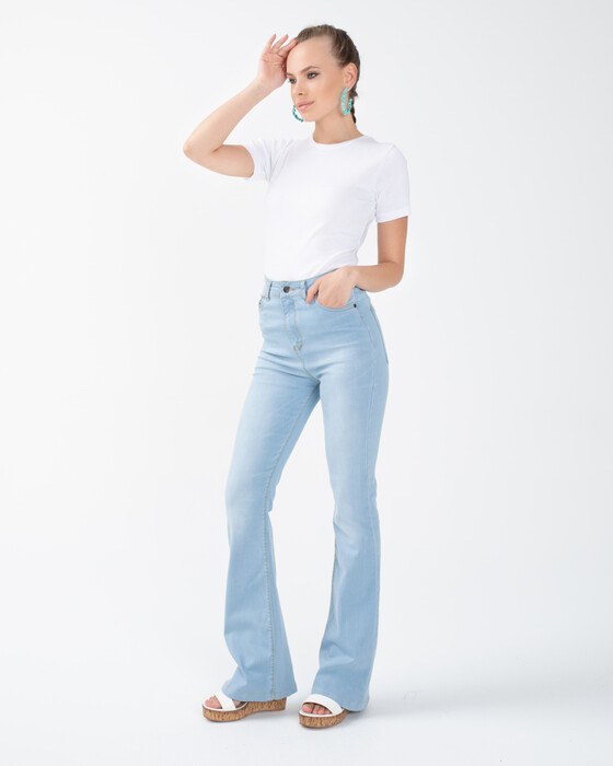 Bol Paça Yüksek Bel Denim Pantolon