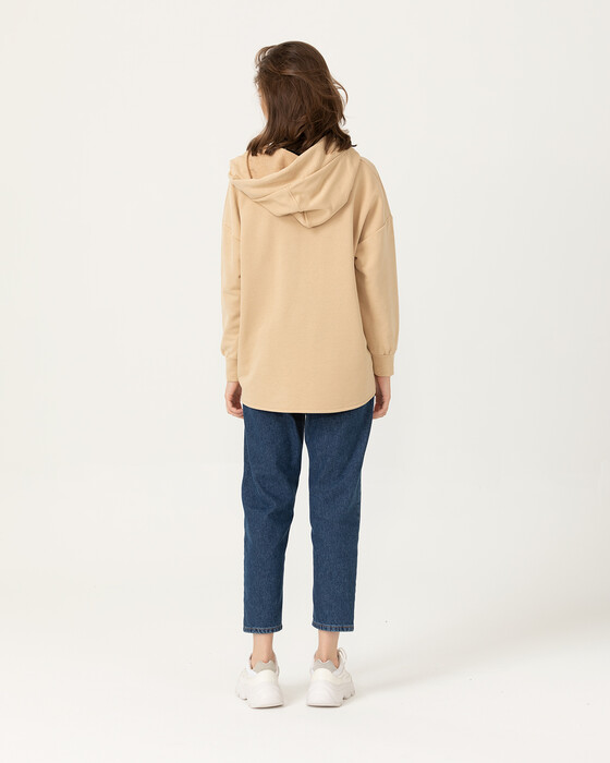 Kapüşonlu Salaş Kesim Sweatshirt