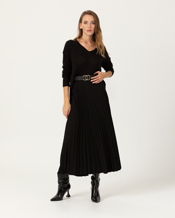 V Yakalı Triko Bluz