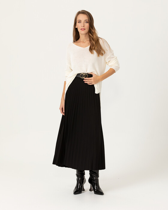 V Yakalı Triko Bluz