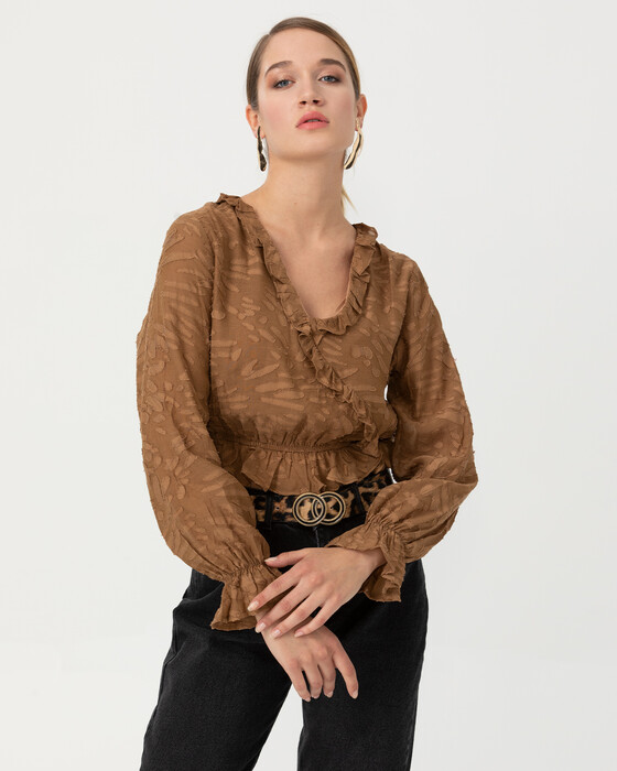 Fırfırlı Crop Bluz