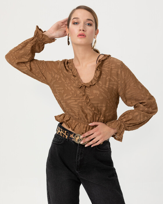 Fırfırlı Crop Bluz