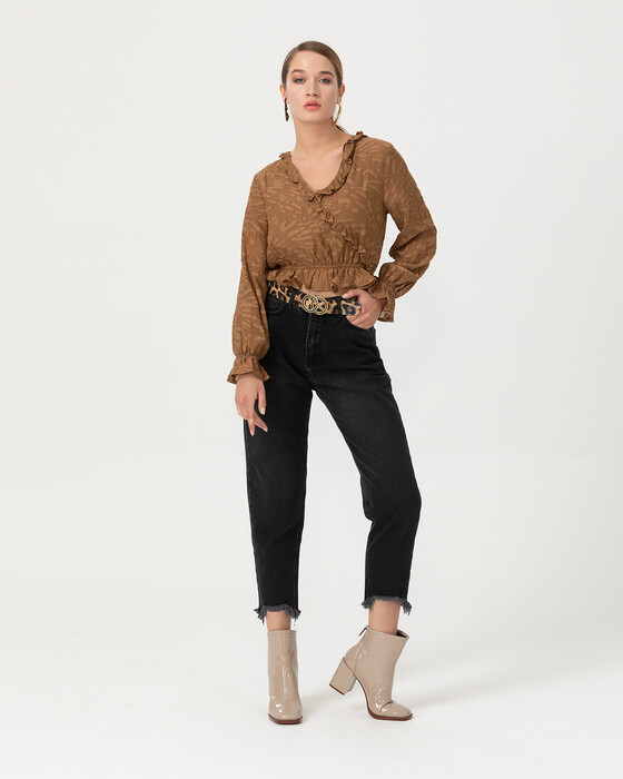 Fırfırlı Crop Bluz