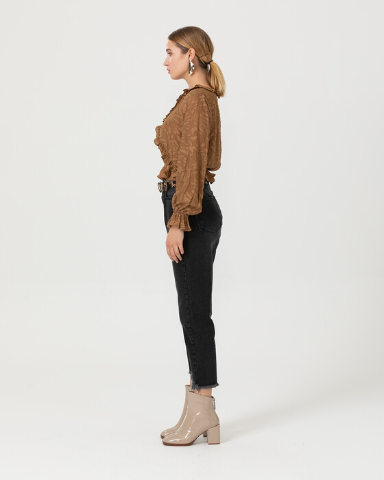 Fırfırlı Crop Bluz