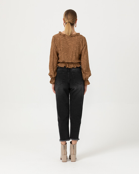 Fırfırlı Crop Bluz