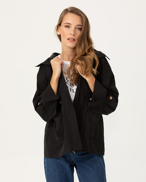WICKED WAIST HOODED TRENCH COAT