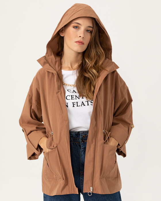WICKED WAIST HOODED TRENCH COAT