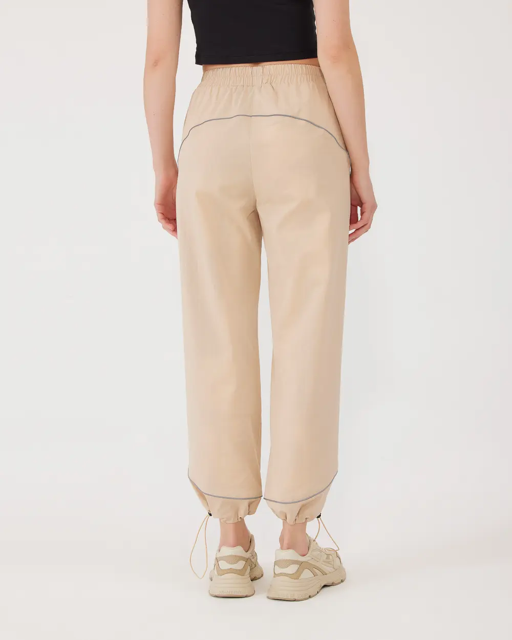 Elastic Waist Joggers with Zipper