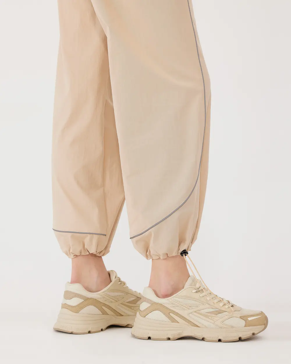 Elastic Waist Joggers with Zipper