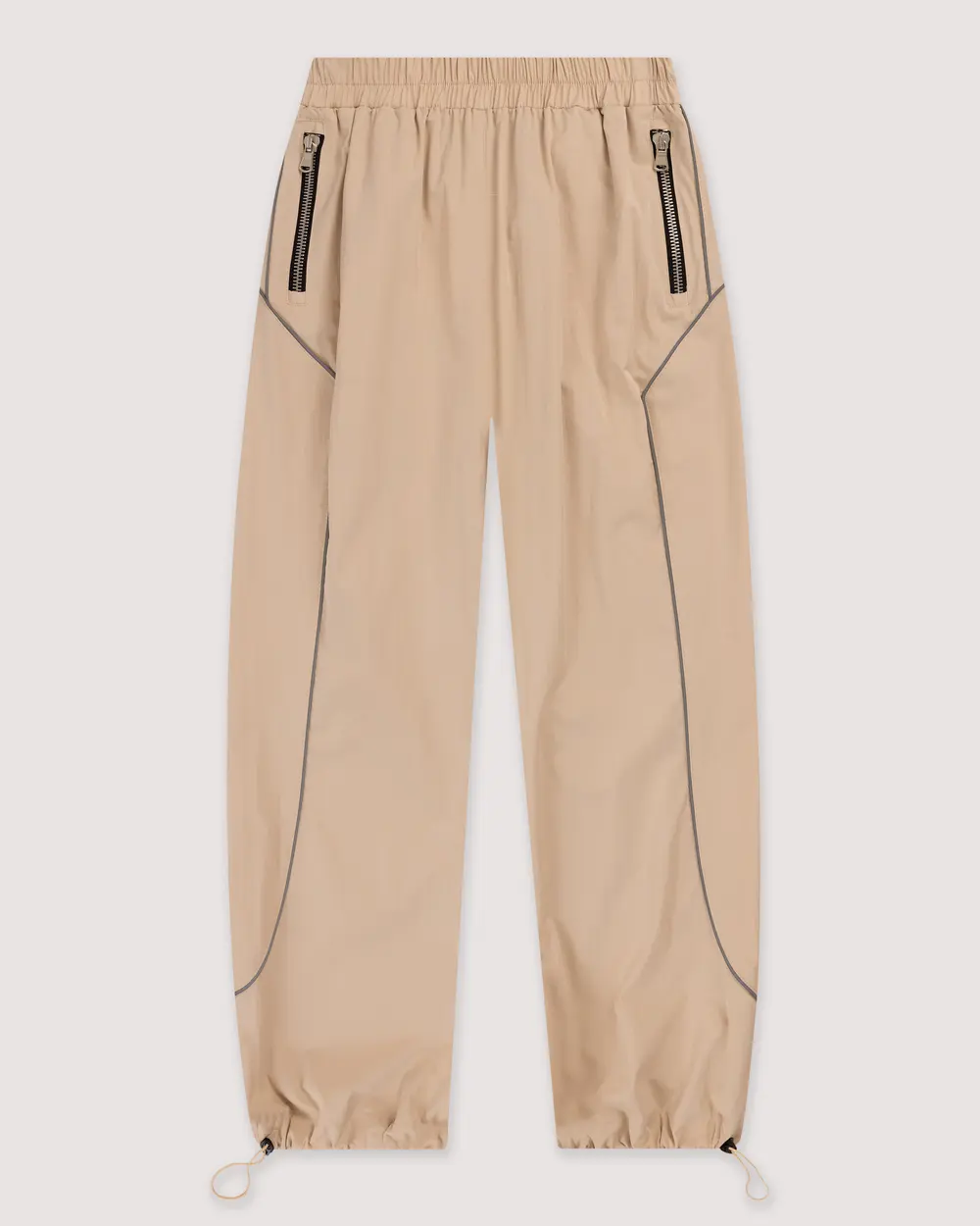 Elastic Waist Joggers with Zipper