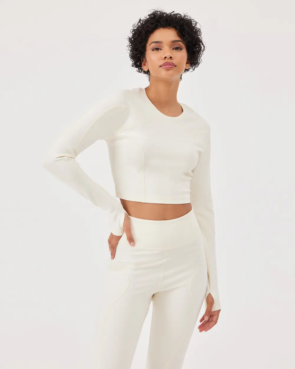 Long Sleeve Lycra Crop Top