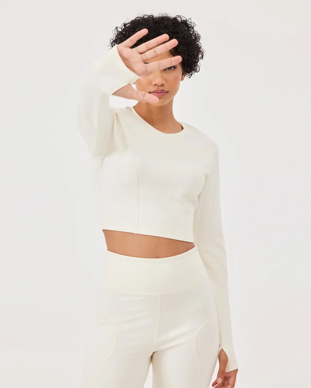 Long Sleeve Lycra Crop Top