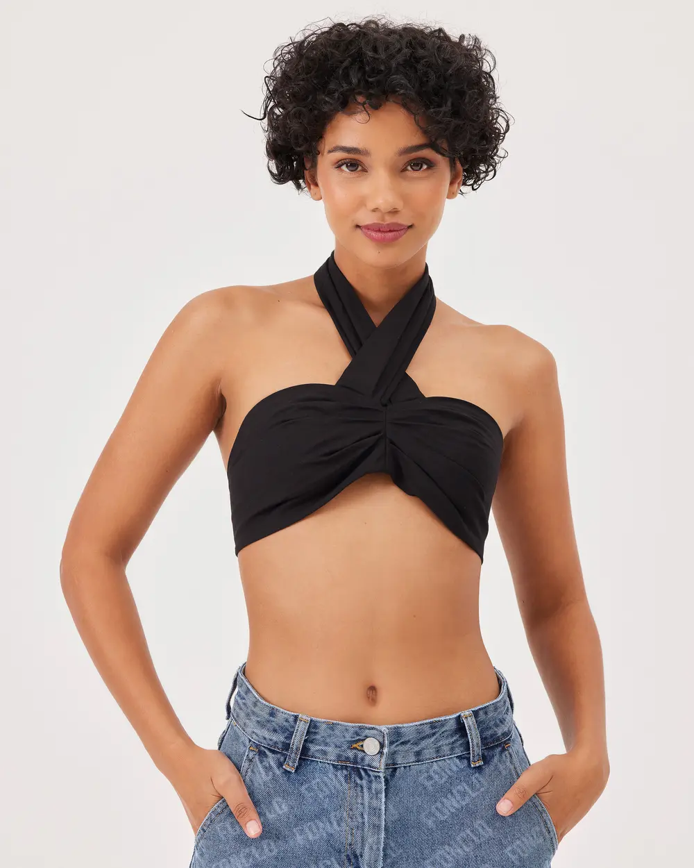 Poplin Crop Top with Ties