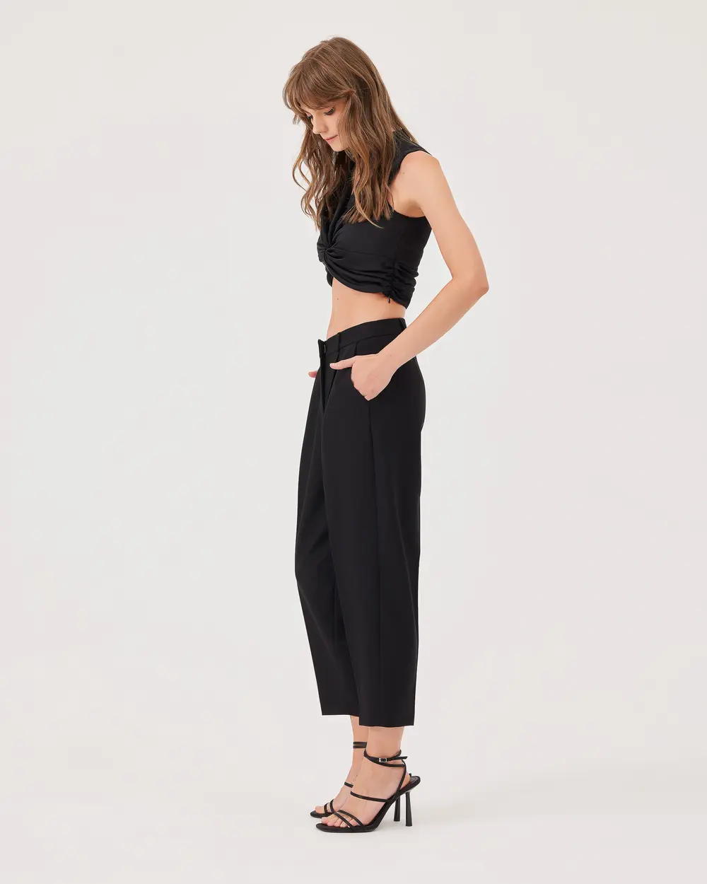 Ankle Length Pleated Pants