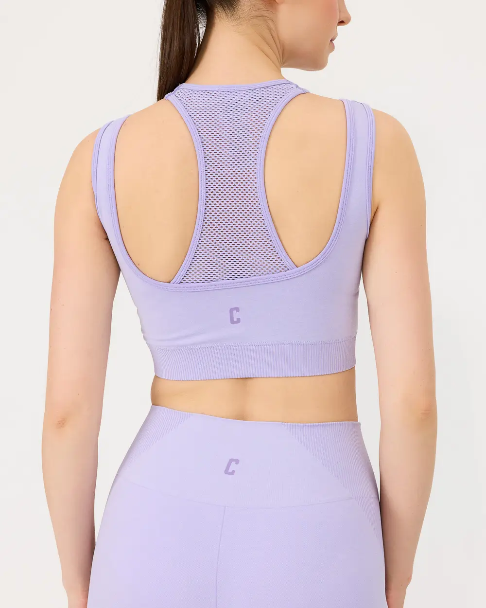 Seamless Fileli Halter Yaka Spor Bra