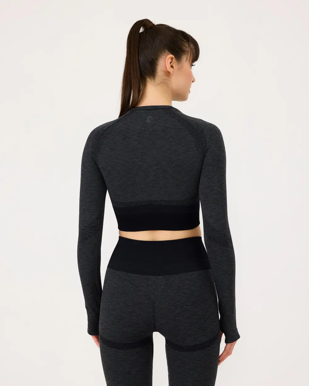 Seamless Başparmak Delikli Crop Top