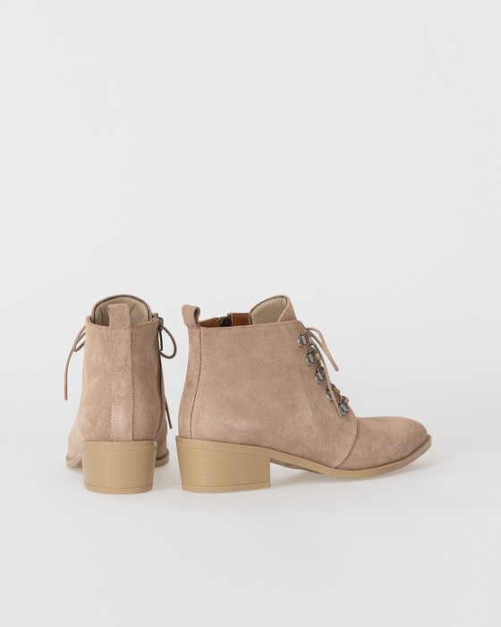 LACE-UP SUEDE ANKLE BOOTS
