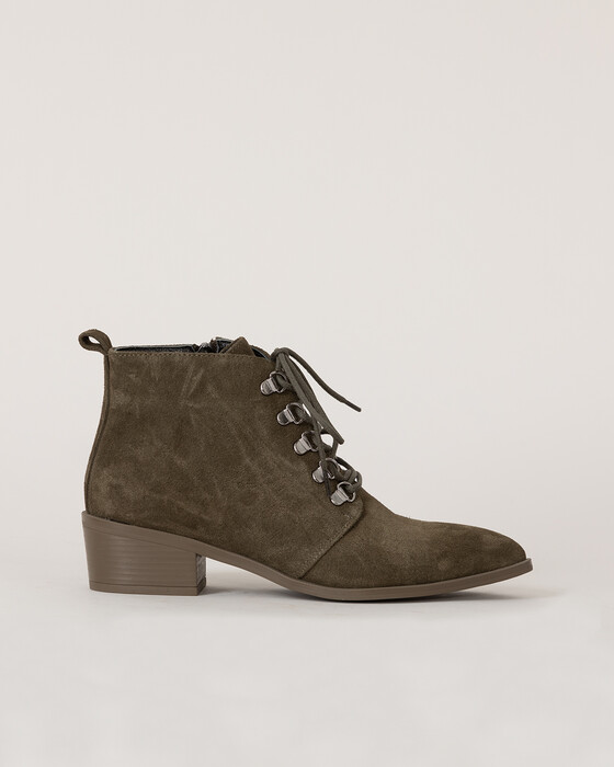 LACE-UP SUEDE ANKLE BOOTS
