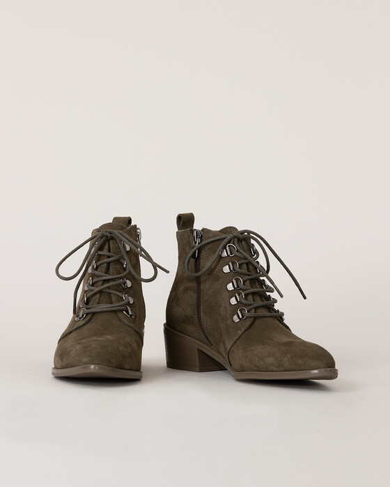 LACE-UP SUEDE ANKLE BOOTS
