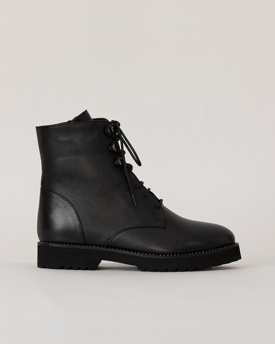 SIDE ZIPPER LACE BOOTS