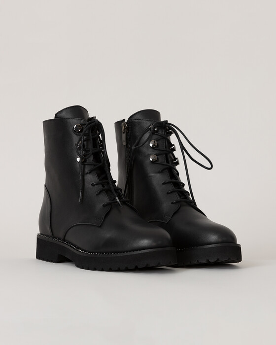 SIDE ZIPPER LACE BOOTS