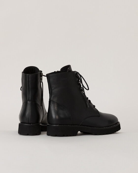 SIDE ZIPPER LACE BOOTS