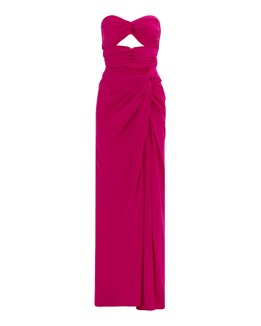 Strapless Evening Dress with Window Detail Shirred