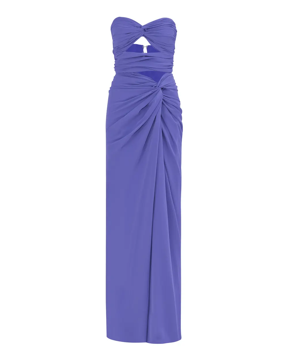 Strapless Evening Dress with Window Detail Shirred