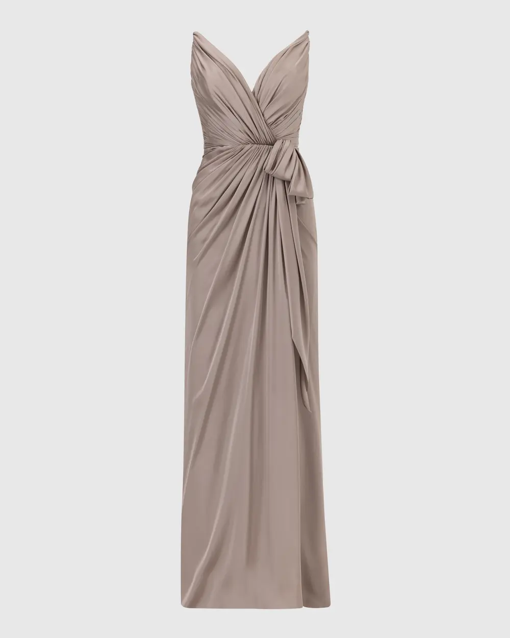 Swallow Neck Draped Evening Dress