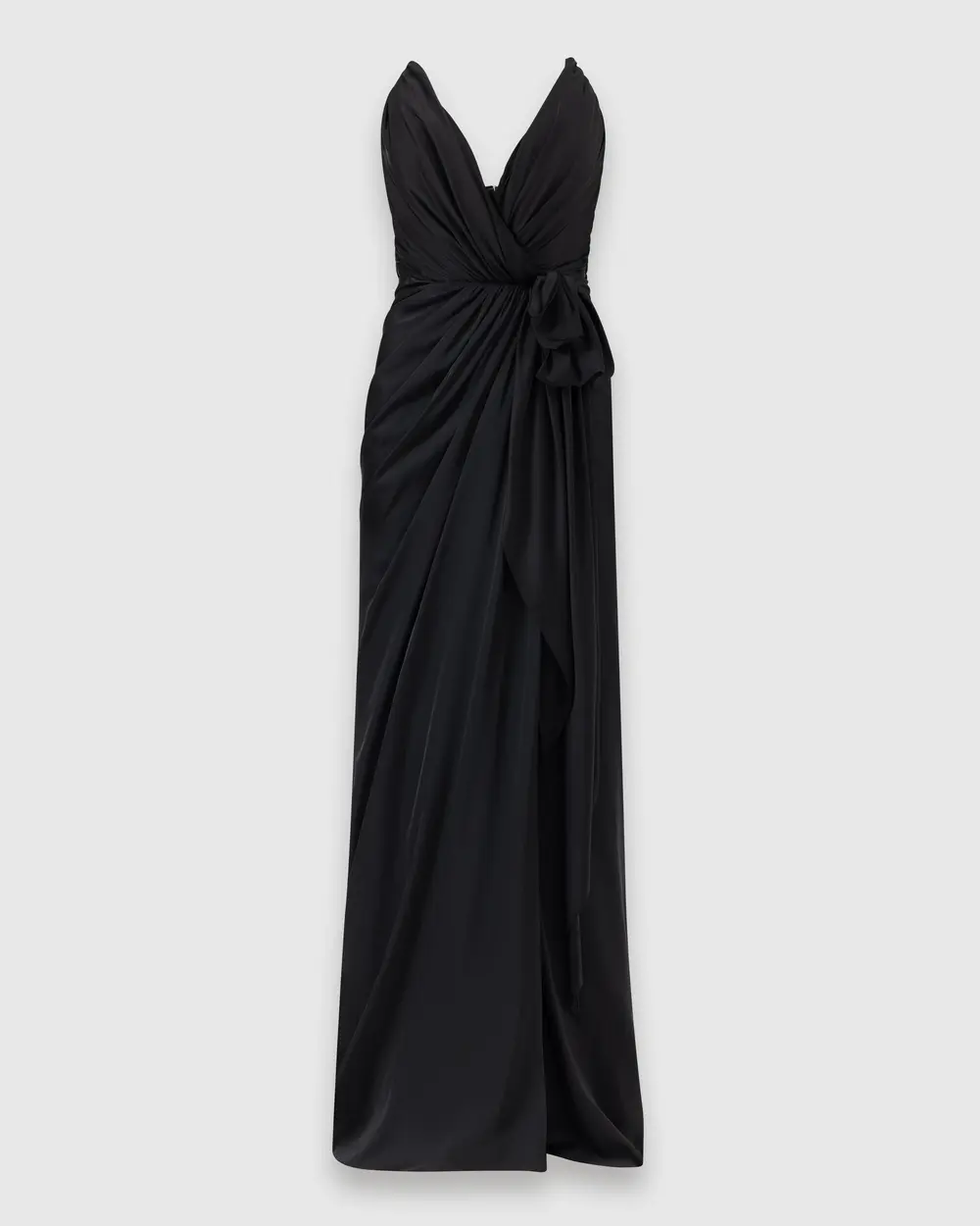 Swallow Neck Draped Evening Dress