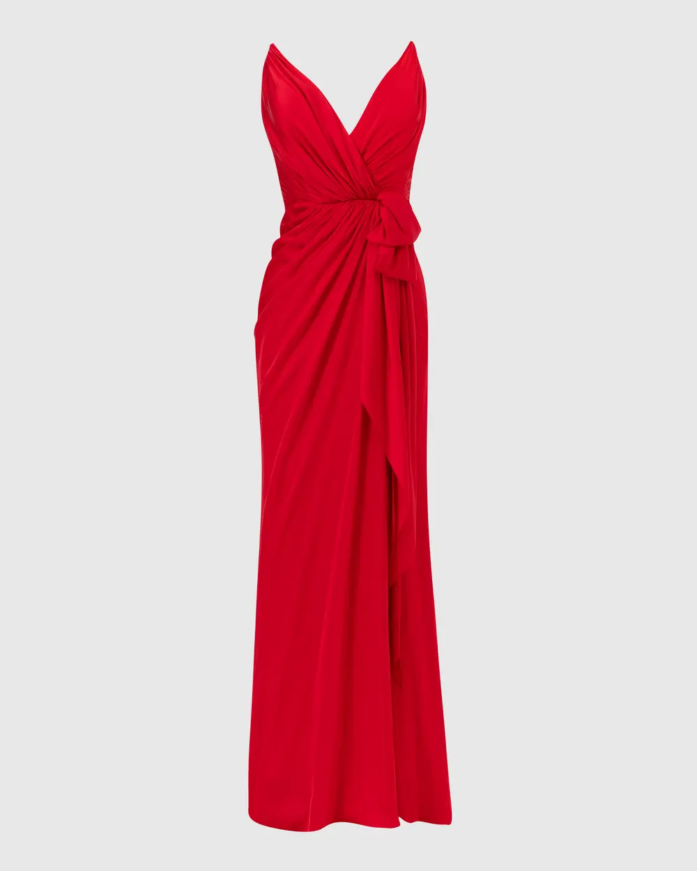 Swallow Neck Draped Evening Dress