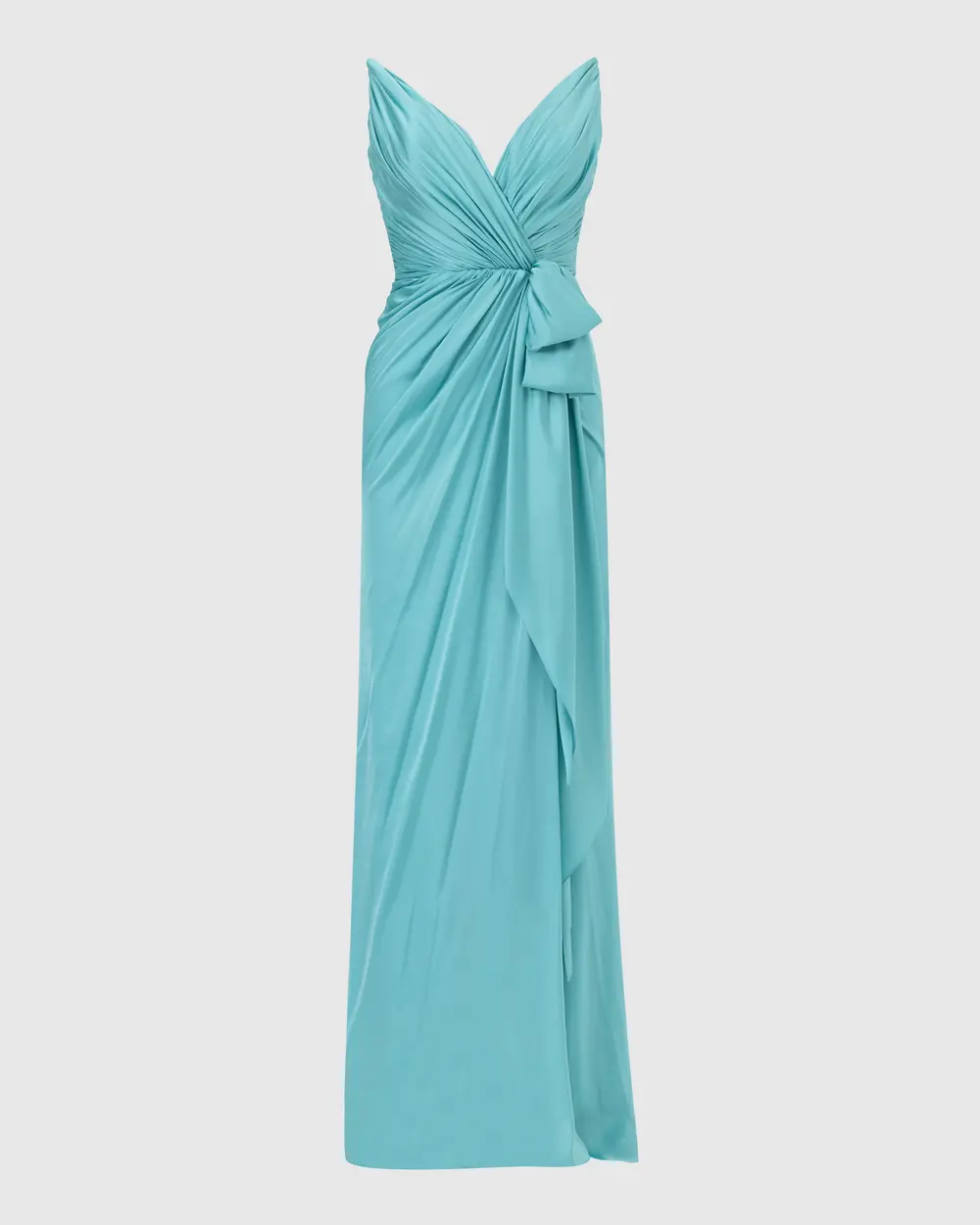 Swallow Neck Draped Evening Dress