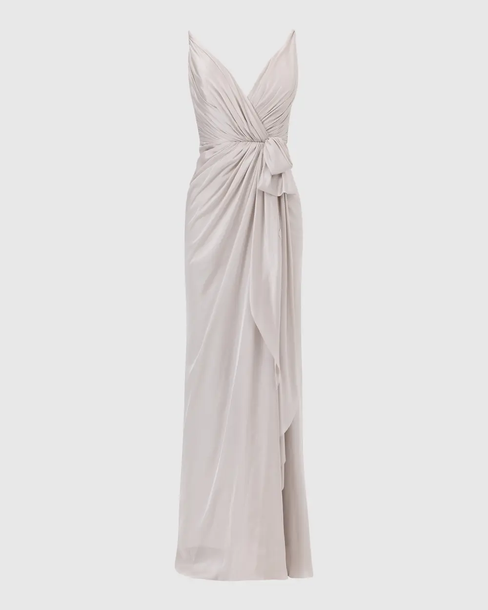 Swallow Neck Draped Evening Dress