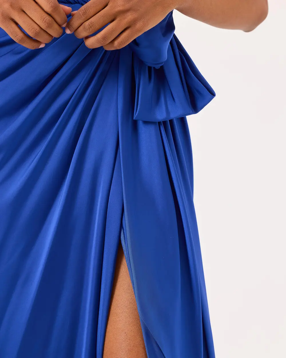 Swallow Neck Draped Evening Dress