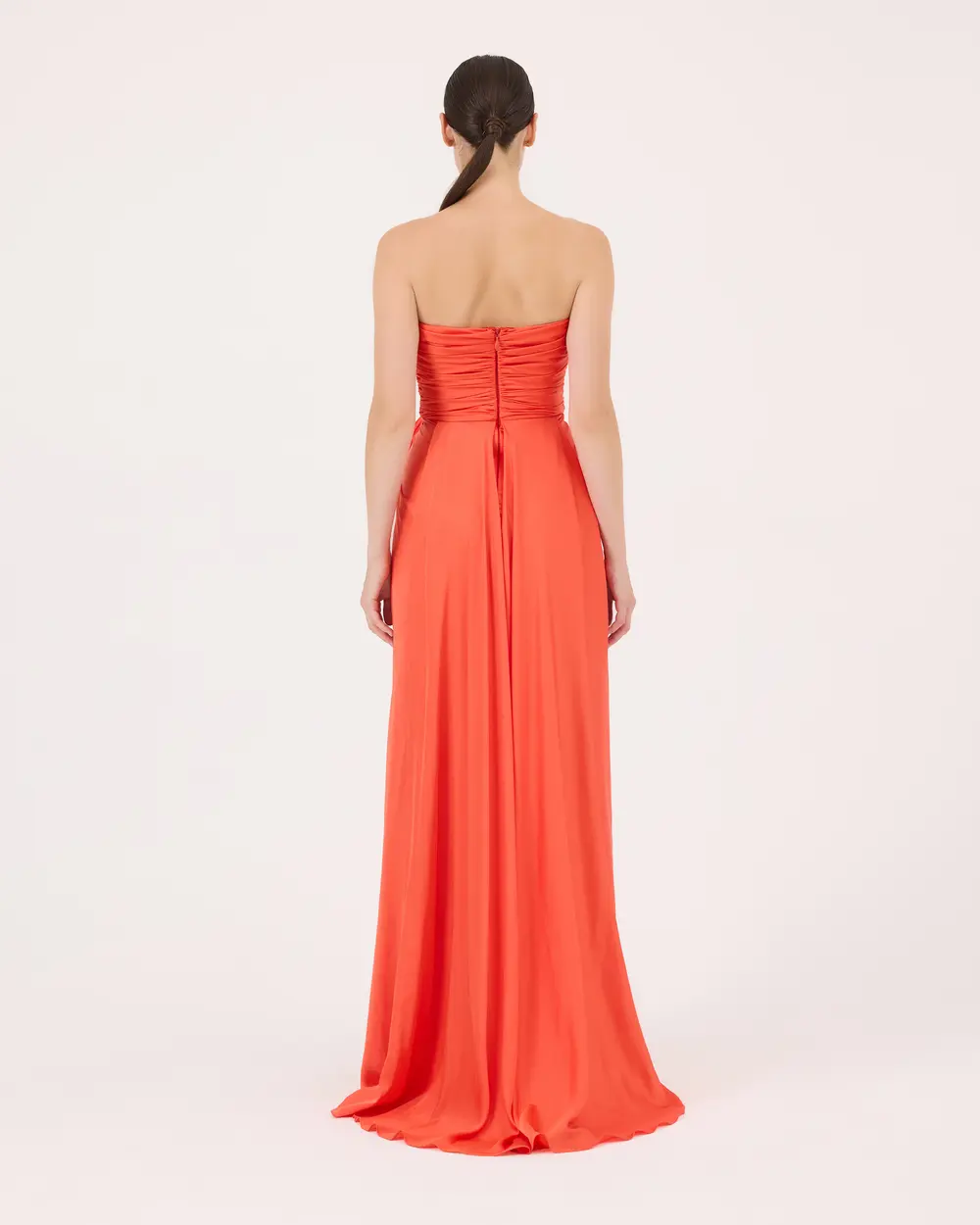 Swallow Neck Draped Evening Dress